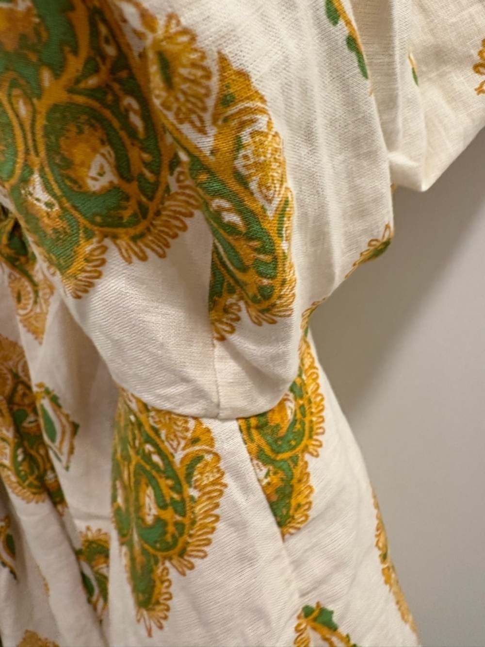 Haute Hippie Linen Blend Balloon Sleeve Cold Shoulder Top Size Small - Picture 11 of 13